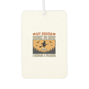 Halloween-Lehrer-Besen-Bruch-Vintage-Design_1 Autolufterfrischer
