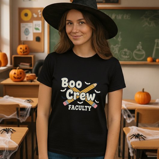 Halloween Lehrer Boo Crew Fakultät T-Shirt