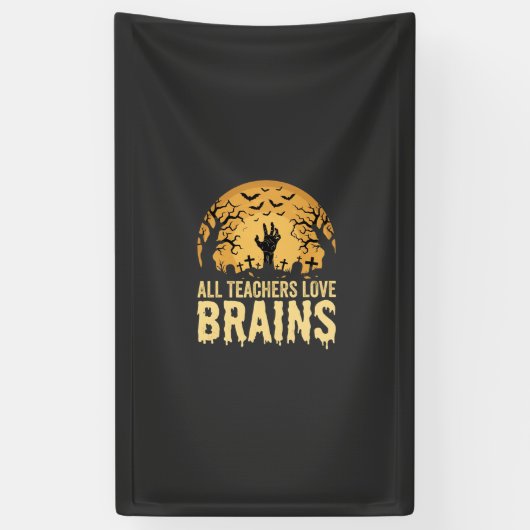 Halloween-Lehrer-Gehirne Banner (Vertikal)