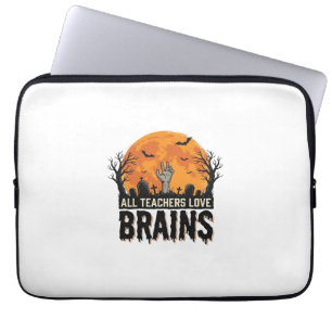 Halloween-Lehrer-Gehirne Vintage-Vektordesign_1 Laptopschutzhülle