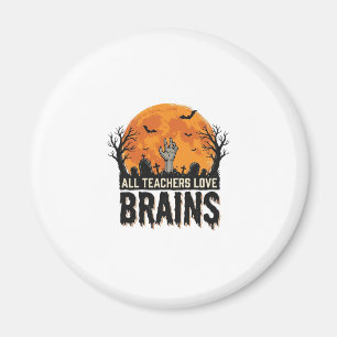 Halloween-Lehrer-Gehirne Vintage-Vektordesign_1 Magnet