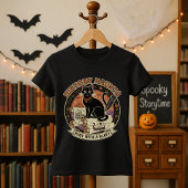 Halloween-Lehrer Geschichte Haunts Cat & Scroll T-Shirt