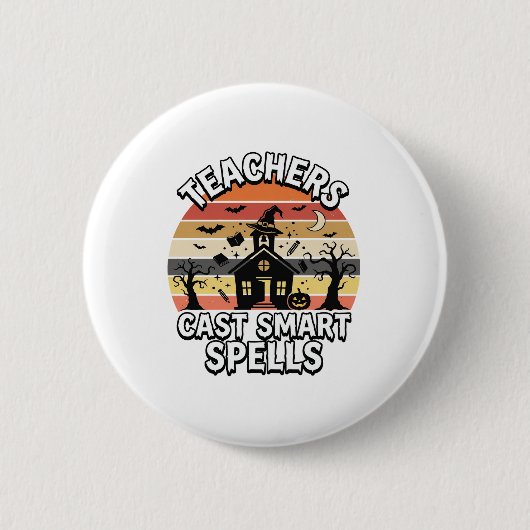 Halloween-Lehrer Grusel Intelligenz Button (Vorderseite)