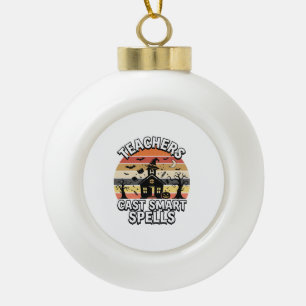 Halloween-Lehrer Grusel Intelligenz Keramik Kugel-Ornament