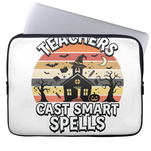 Halloween-Lehrer Grusel Intelligenz Laptopschutzhülle (Vorderseite)