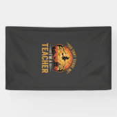Halloween-Lehrer-Hexenkatze-Design Banner (Horizontal)