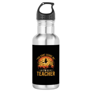 Halloween-Lehrer-Hexenkatze-Design Edelstahlflasche