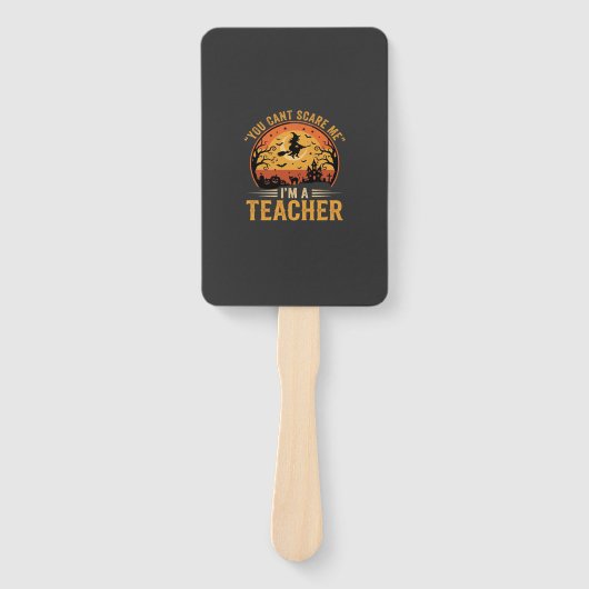 Halloween-Lehrer-Hexenkatze-Design Fächer (Vorderseite)