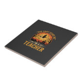 Halloween-Lehrer-Hexenkatze-Design Fliese (Seite)