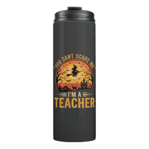 Halloween-Lehrer-Hexenkatze-Design Thermosbecher