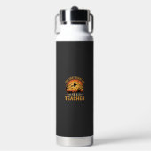 Halloween-Lehrer-Hexenkatze-Design Trinkflasche (Vorderseite)