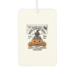 Halloween Lehrer Katze Vintage Kürbis Klassenzimme Autolufterfrischer