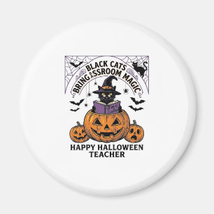 Halloween Lehrer Katze Vintage Kürbis Klassenzimme Magnet