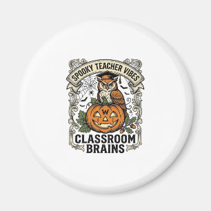 Halloween-Lehrer-Kürbis-Eule-Vintage-Schul-Shirt Magnet