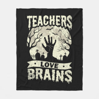 halloween lehrer Liebe Gehirn Zombie Schule Fleecedecke