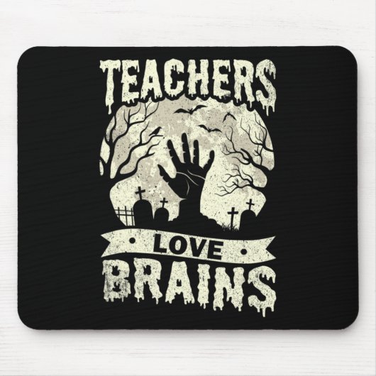 halloween lehrer Liebe Gehirn Zombie Schule Mousepad (Vorne)