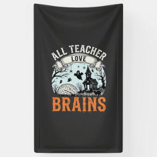 Halloween-Lehrer-Liebe-Gehirne-Verlassener-Klassen Banner