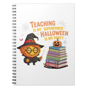 Halloween-Lehrer-Notizbuch – Kürbis-Hexe-Design Notizblock