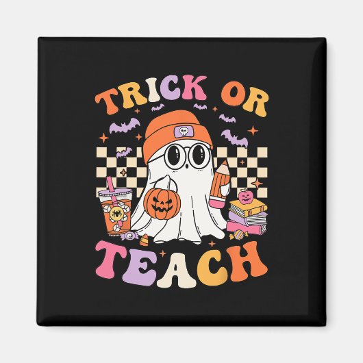 Halloween-Lehrer oder lehren Niedlicher Geisterkaf Magnet (Vorne)