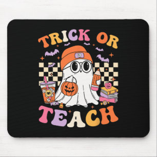 Halloween-Lehrer oder lehren Niedlicher Geisterkaf Mousepad