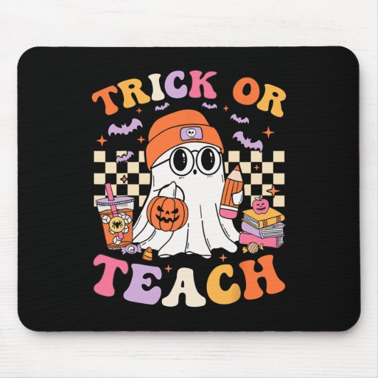 Halloween-Lehrer oder lehren Niedlicher Geisterkaf Mousepad (Vorne)