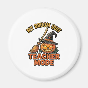 Halloween-Lehrer-Shirt Lustiges Besen-Problem-Desi Magnet