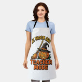 Halloween-Lehrer-Shirt Lustiges Besen-Problem-Desi Schürze (Getragen)