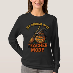Halloween-Lehrer-Shirt Lustiges Besen-Problem-Desi T-Shirt