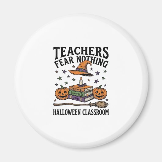 Halloween-Lehrer-Shirt mit Hexen-Büchern_1 Magnet (Vorne)