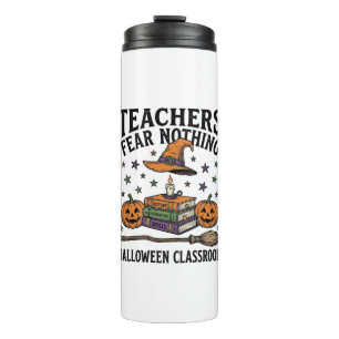 Halloween-Lehrer-Shirt mit Hexen-Büchern_1 Thermosbecher