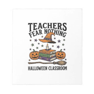 Halloween-Lehrer-Shirt mit Hexenbüchern_1 Notizblock