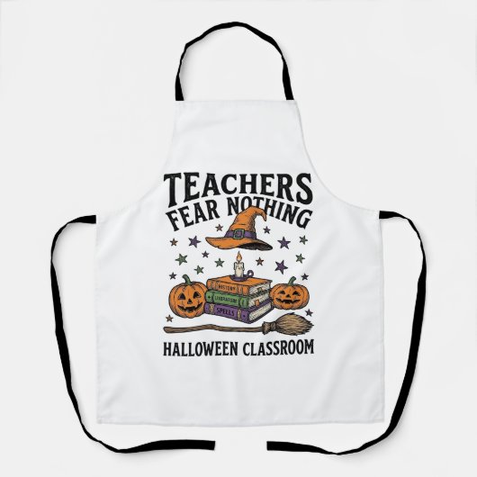Halloween-Lehrer-Shirt mit Hexenbüchern_1 Schürze (Vorderseite)