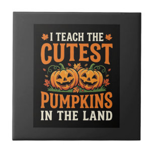 Halloween-Lehrer süßestes Kürbis-Design_1 Fliese