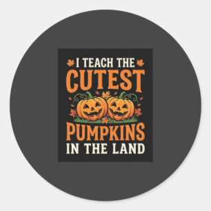 Halloween-Lehrer süßestes Kürbis-Design_1 Runder Aufkleber