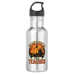 Halloween-Lehrer Vintage Lustig Gruselig Schule De Edelstahlflasche