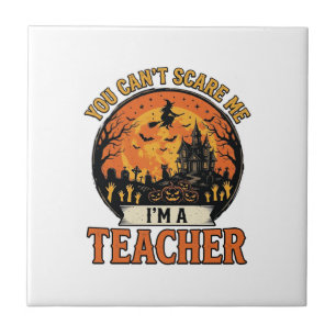 Halloween-Lehrer Vintage Lustig Gruselig Schule De Fliese