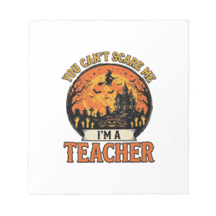 Halloween-Lehrer Vintage Lustig Gruselig Schule De Notizblock