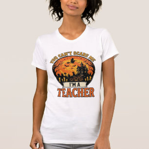 Halloween-Lehrer Vintage Lustig Gruselig Schule De T-Shirt