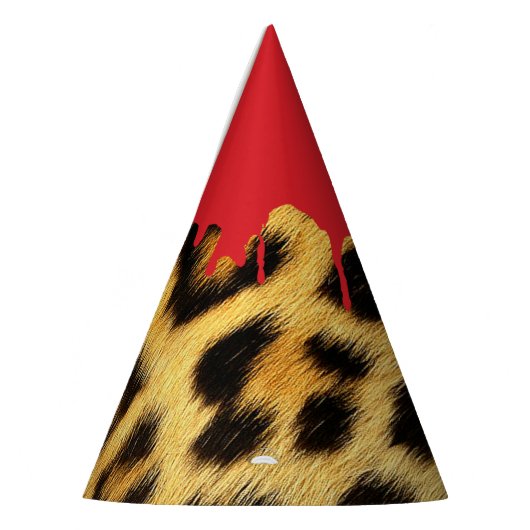 Halloween Leopard Fur - Gory Dripping Blood Bite Partyhütchen (Links)