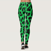Halloween Leopard Print Black & Green Leggings (Rückseite)