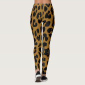 Halloween Leopard Print Black & Light Brown Leggings (Rückseite)