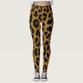 Halloween Leopard Print Black & Light Brown Leggings (Vorderseite)