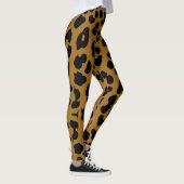Halloween Leopard Print Black & Light Brown Leggings (Rechts)
