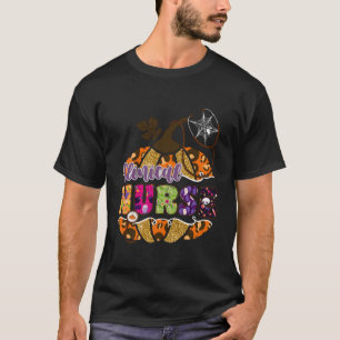 Halloween Leopard Pumpkin Klinische Krankenschwest T-Shirt