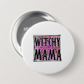 Halloween Leopard Witchy Mama Birthday Button (Vorne & Hinten)