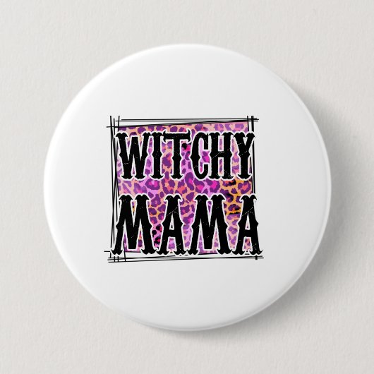 Halloween Leopard Witchy Mama Birthday Button (Vorderseite)