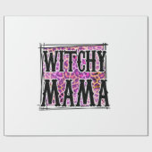 Halloween Leopard Witchy Mama Birthday Geschenkpapier (Flach)
