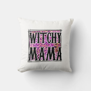 Halloween Leopard Witchy Mama Birthday Kissen