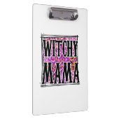Halloween Leopard Witchy Mama Birthday Klemmbrett (Rechts)