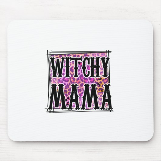 Halloween Leopard Witchy Mama Birthday Mousepad (Vorne)